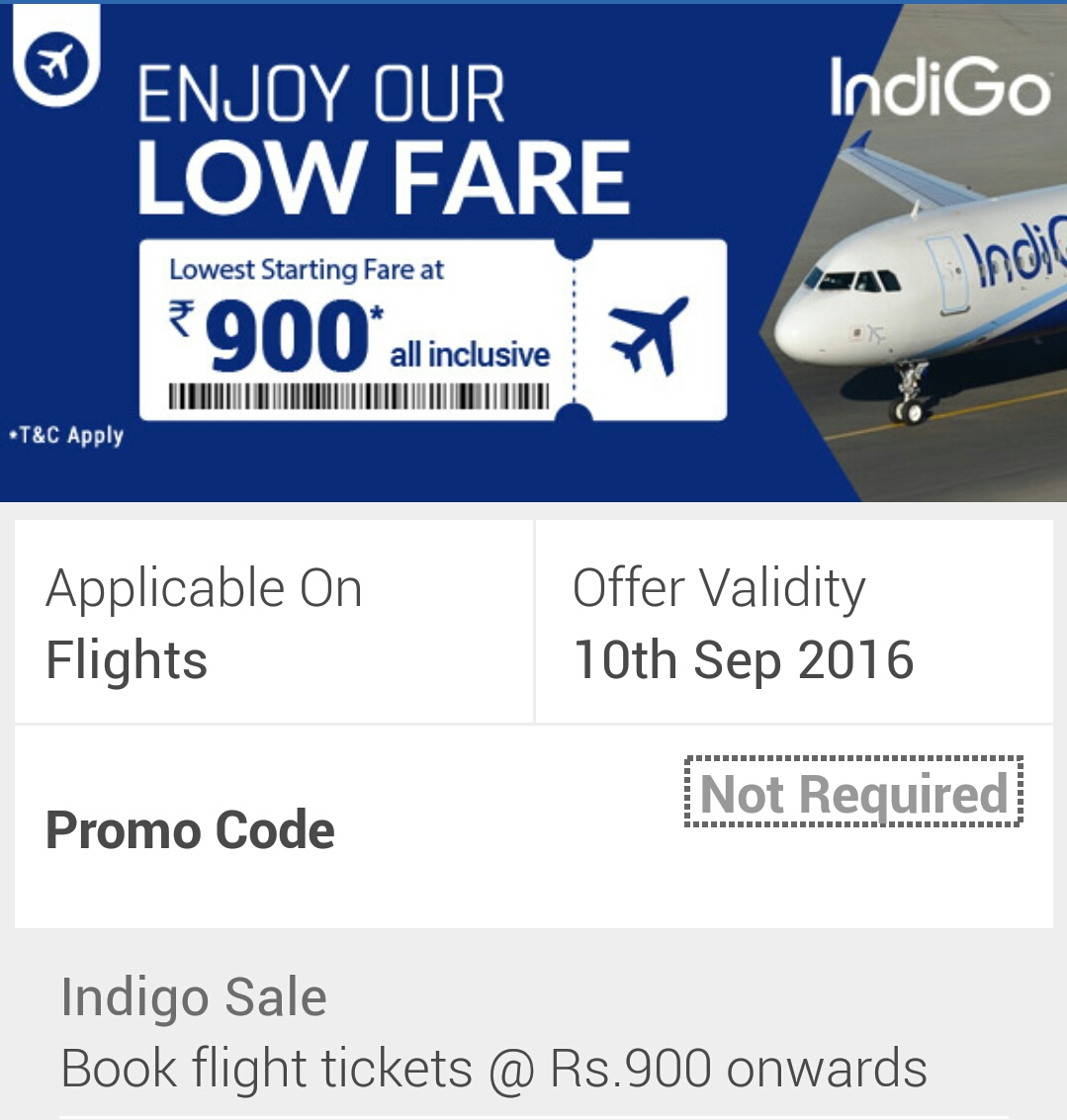 Discount Everytime Indigo Domestic Flights 900/ onwards