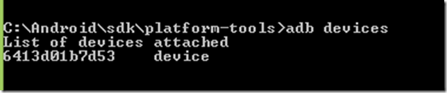 adb devices android connected list 