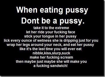 when eating pussy