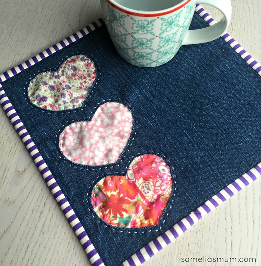 Applique Heart Mug Rug