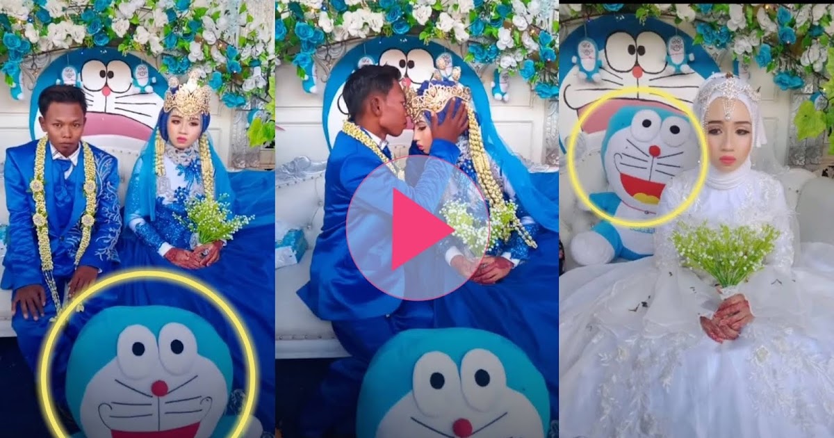 Pengantin Pasrah  Bersanding Atas Pelamin  Tema Doraemon  