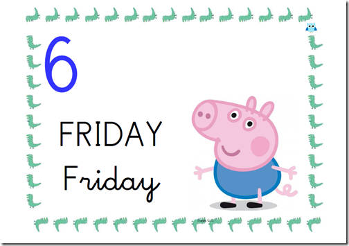  días de la semana en con Peppa