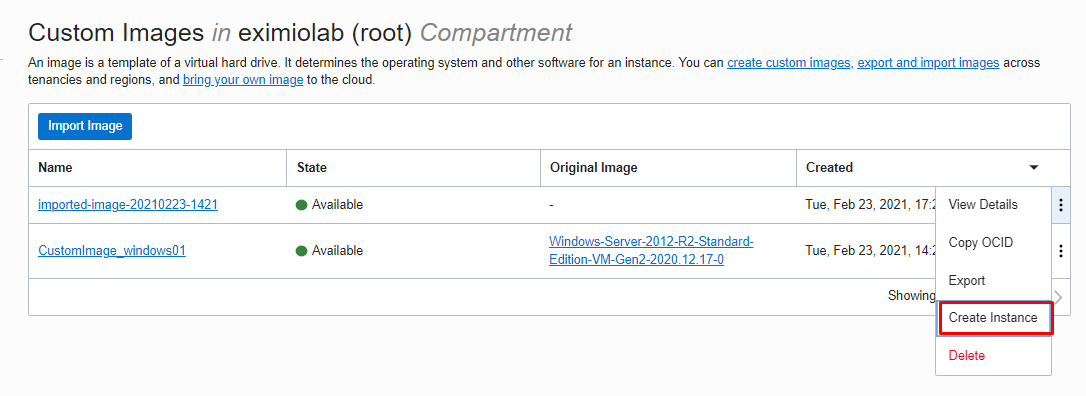 image OCI   Migrando uma maquina windows VM.Standard2 para VM.Standard.E3