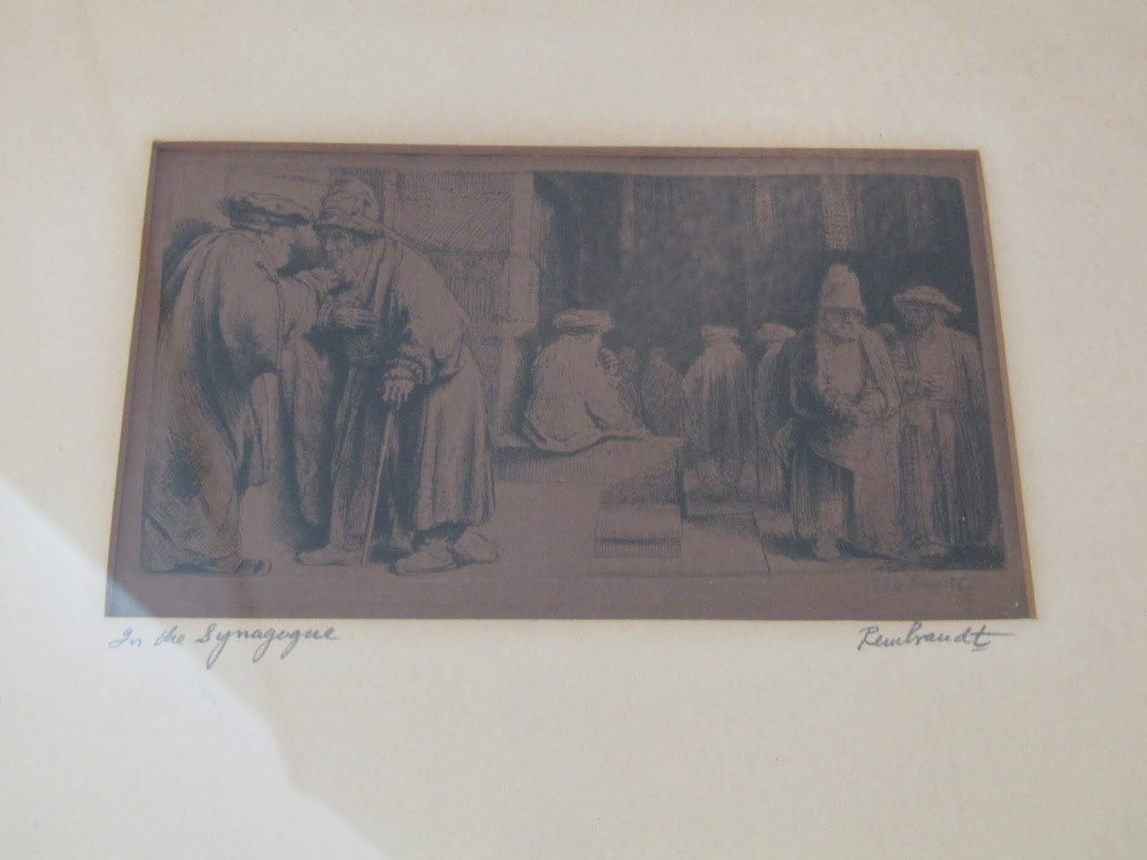 Rembrandt Etching "In The Synagogue"