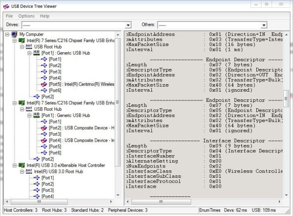 Visualizzatore albero dispositivo USB