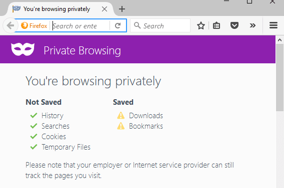 Firefox ท่องเว็บแบบส่วนตัว