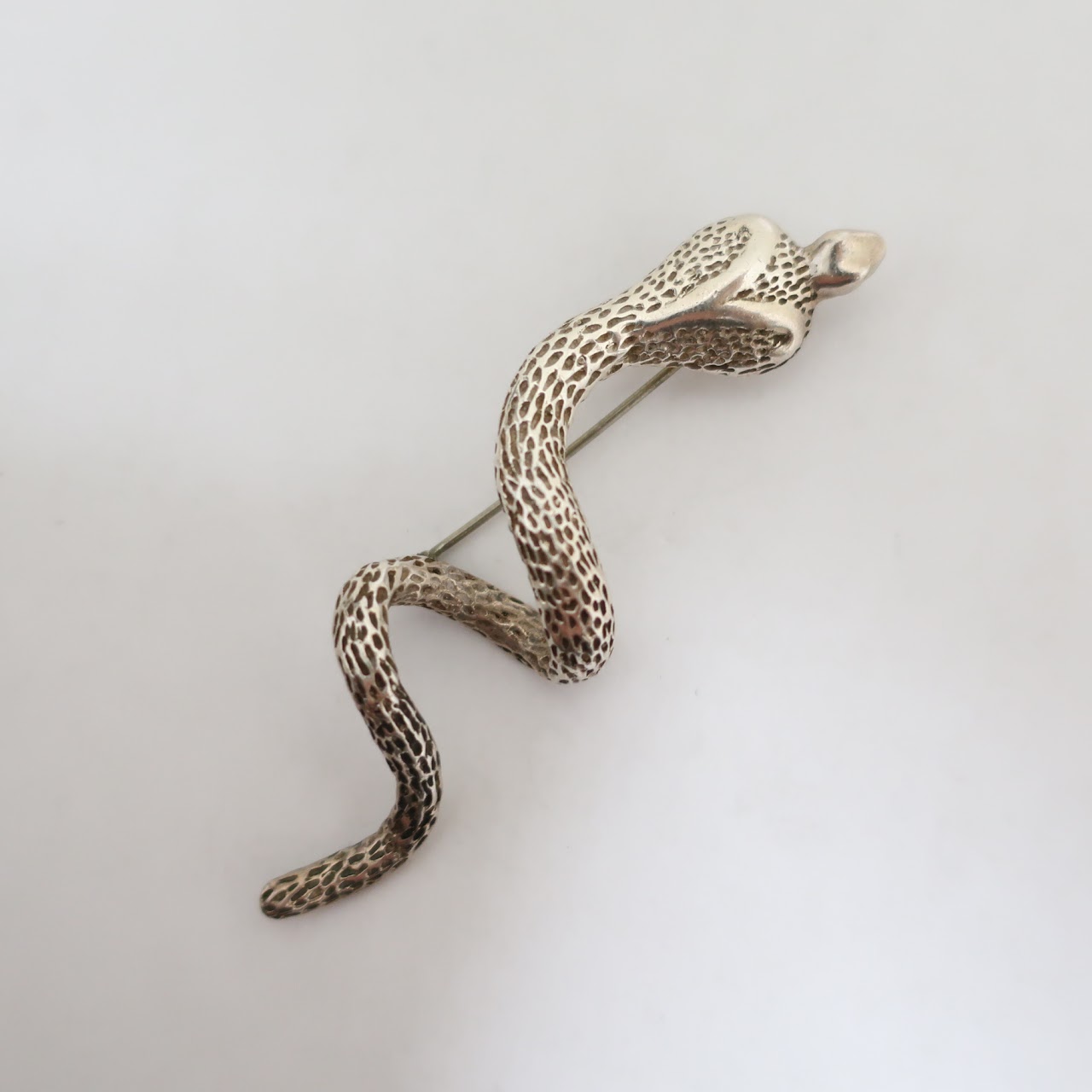 Sterling Silver King Cobra Brooch