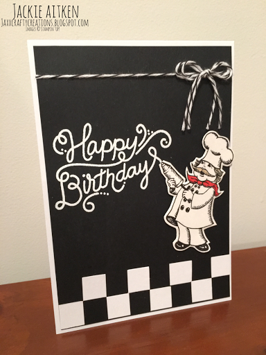 stampin up birthday delivery stamp set, chef card, bakers card