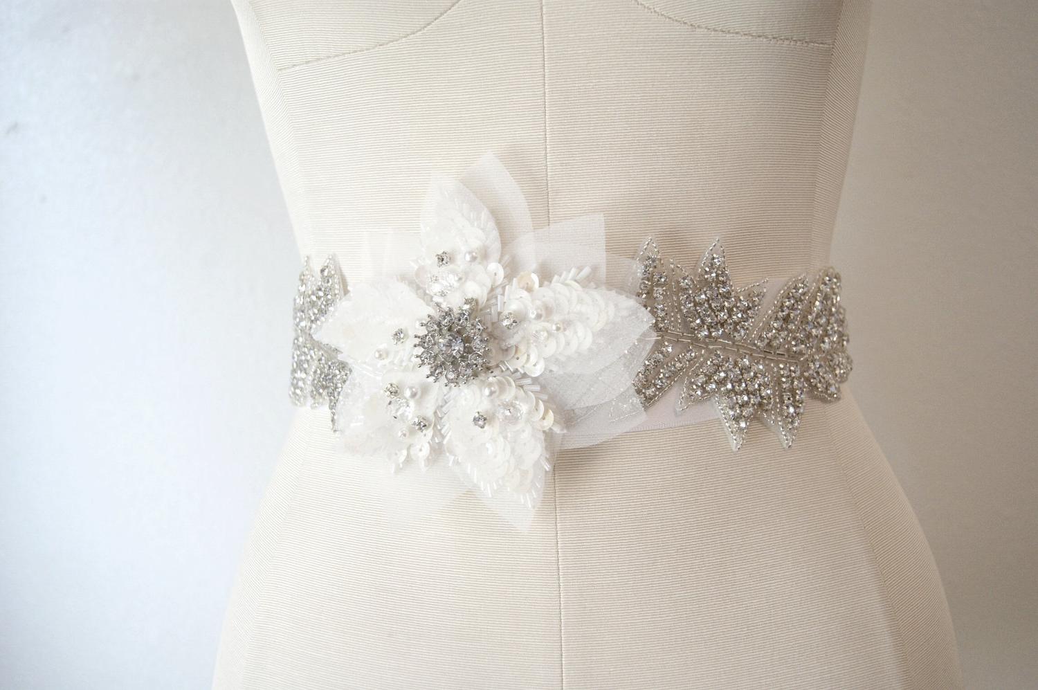 Winter Wedding Bridal Sash