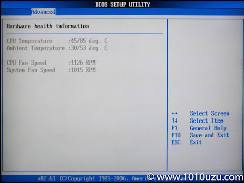 ファン交換後 BIOS 画面のファン回転数