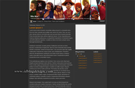 Template One Piece untuk Blogger