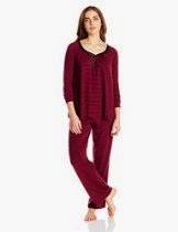 <br />Midnight by Carole Hochman Women's Henley Pajama Set