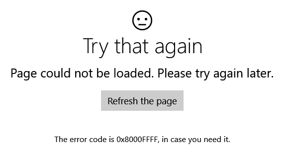 แก้ไข Windows Store Error Code 0x8000ffff