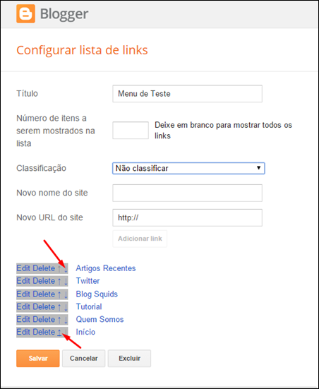 Como criar um menu no Blogger utilizando apenas uma lista de links - Visual Dicas