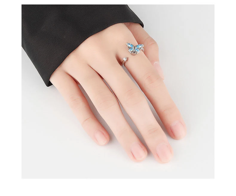 Title 12, S925 Sterling Zilveren Draaiende Vlinder Ring D...