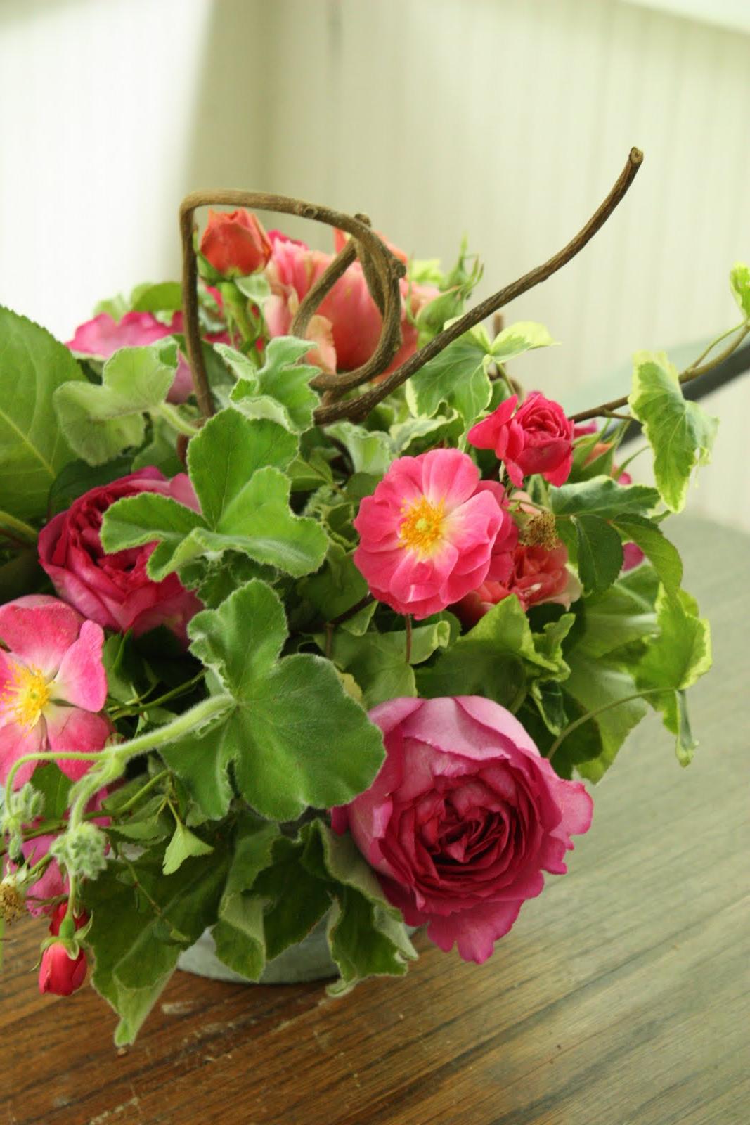 Orange Ranunculus and Dahlias