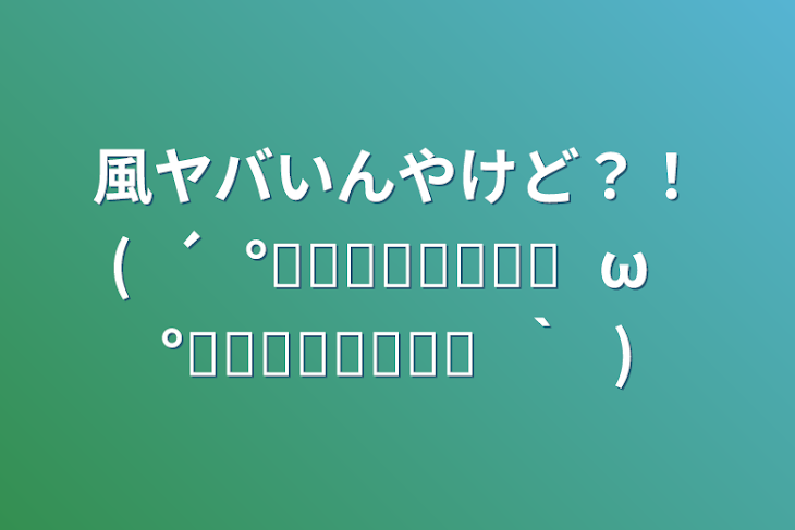 「風ヤバいんやけど？！(⁠´⁠°̥̥̥̥̥̥̥̥⁠ω⁠°̥̥̥̥̥̥̥̥⁠｀⁠)」のメインビジュアル