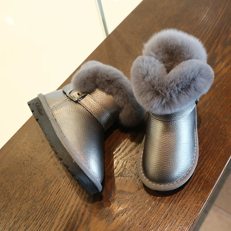Botas de algodón grandes impermeables antideslizantes con calidez de princesa para niña, para invierno, protección y confort.