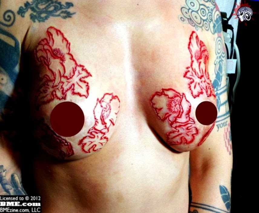 Extreme breast tattoos-adult archive