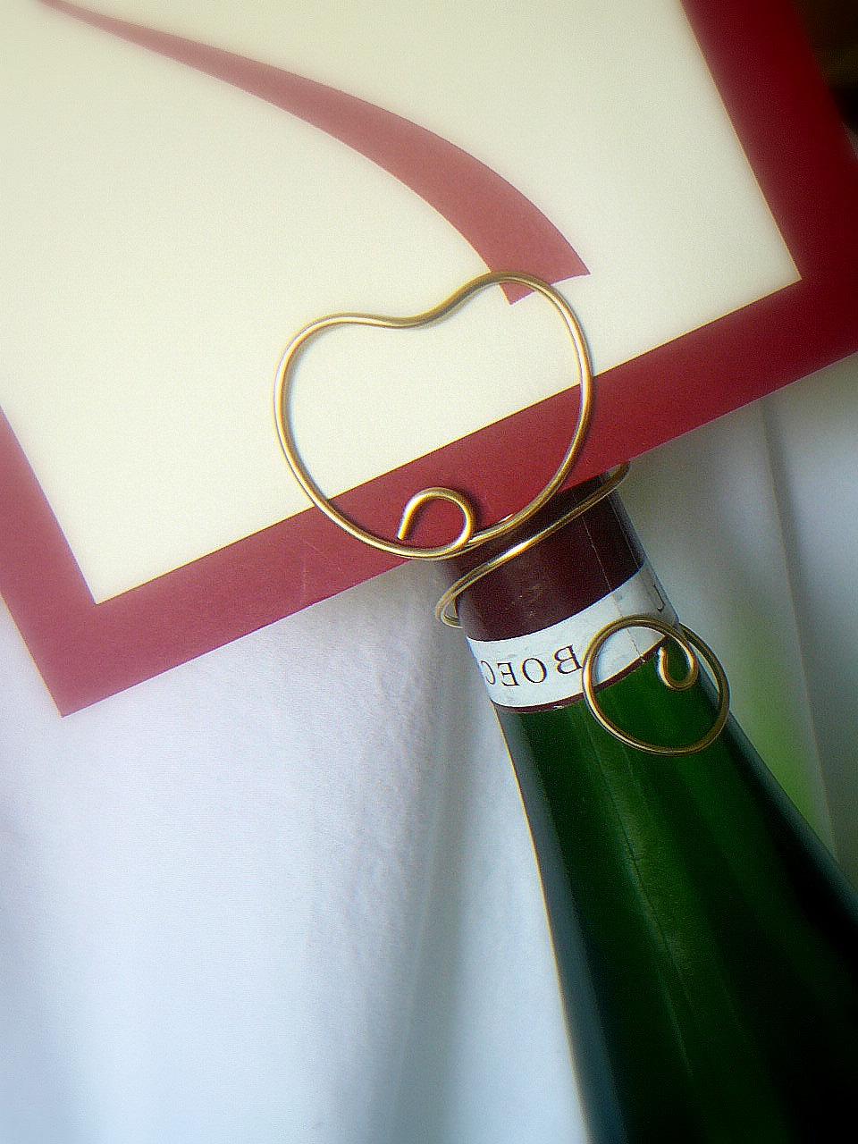 Heart Wine Bottle Table Number