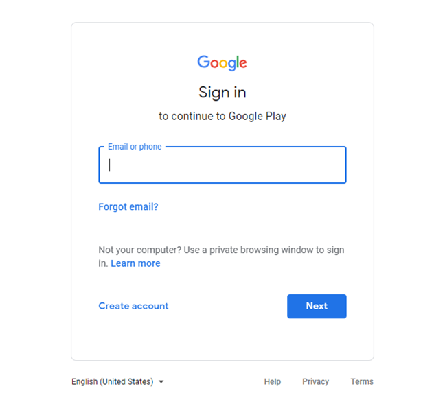 Accedi per un account Google