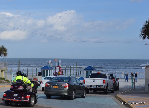 Driving onto the beach