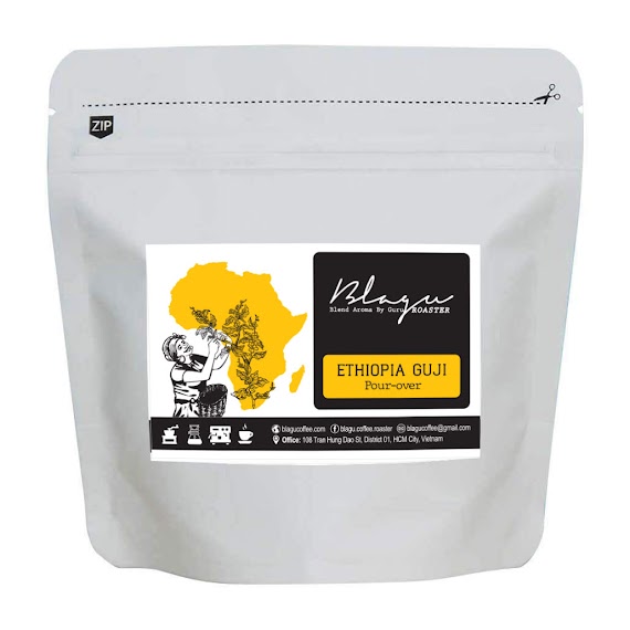 Cà Phê Blagu Hạt Đã Rang, Ethiopia Sidamo Guji Bensa, Light - Medium Roast, 100G - Cà Phê Có Hương Vị Trái Cây