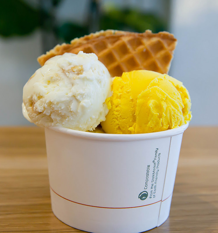 photo of Brown Butter Almond Brittle, Mango Lassi, and Sweet Cream