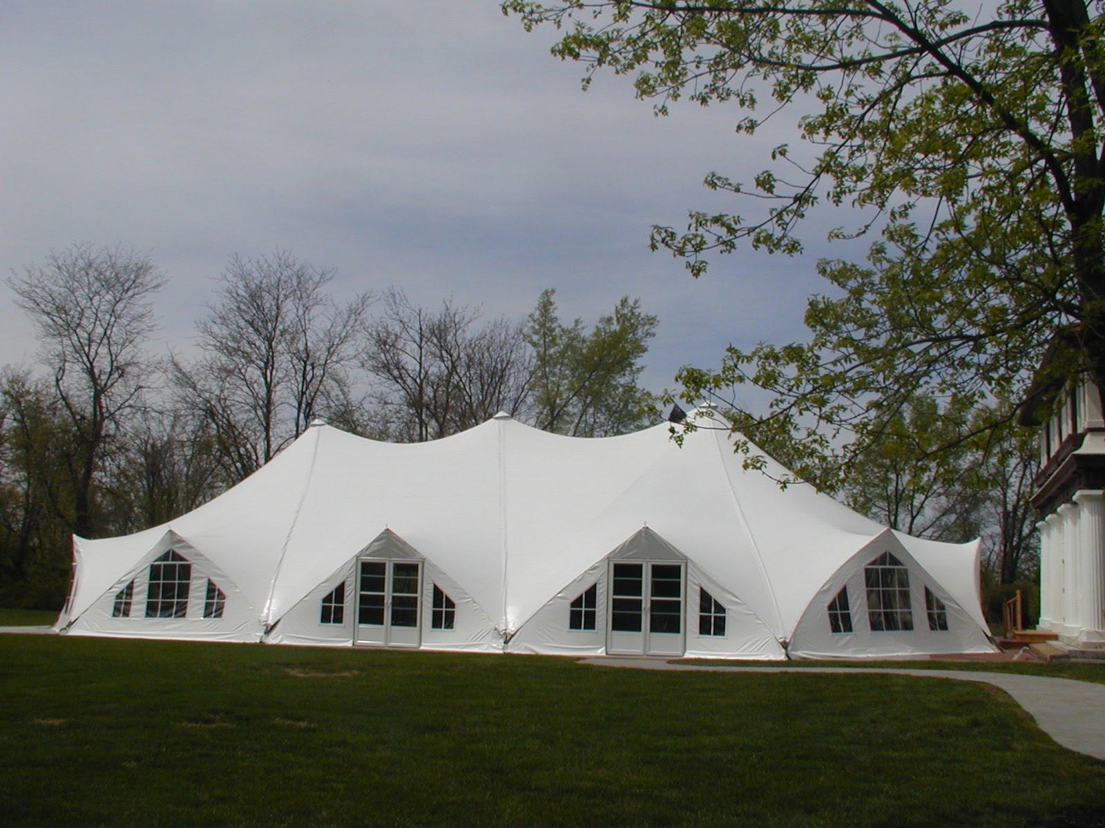 wedding tent blue silver