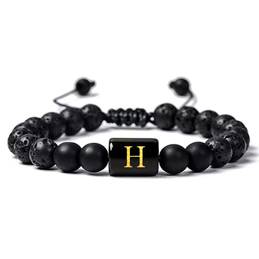 Title 11, A-Z Volcanic Rock Essential Oil Bracelet 26 Let...