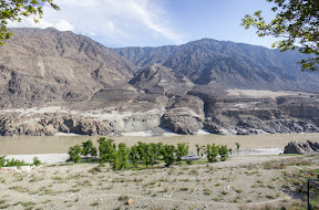 The view of Indus River from Shangri-La Hotel Chilas