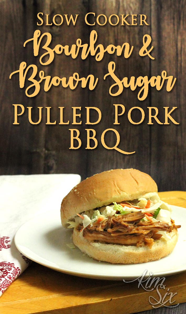 Use Cinnamon Bourbon and Brown Sugar to create your own pulled pork BBQ sauce in the slow cooker! It is so good!