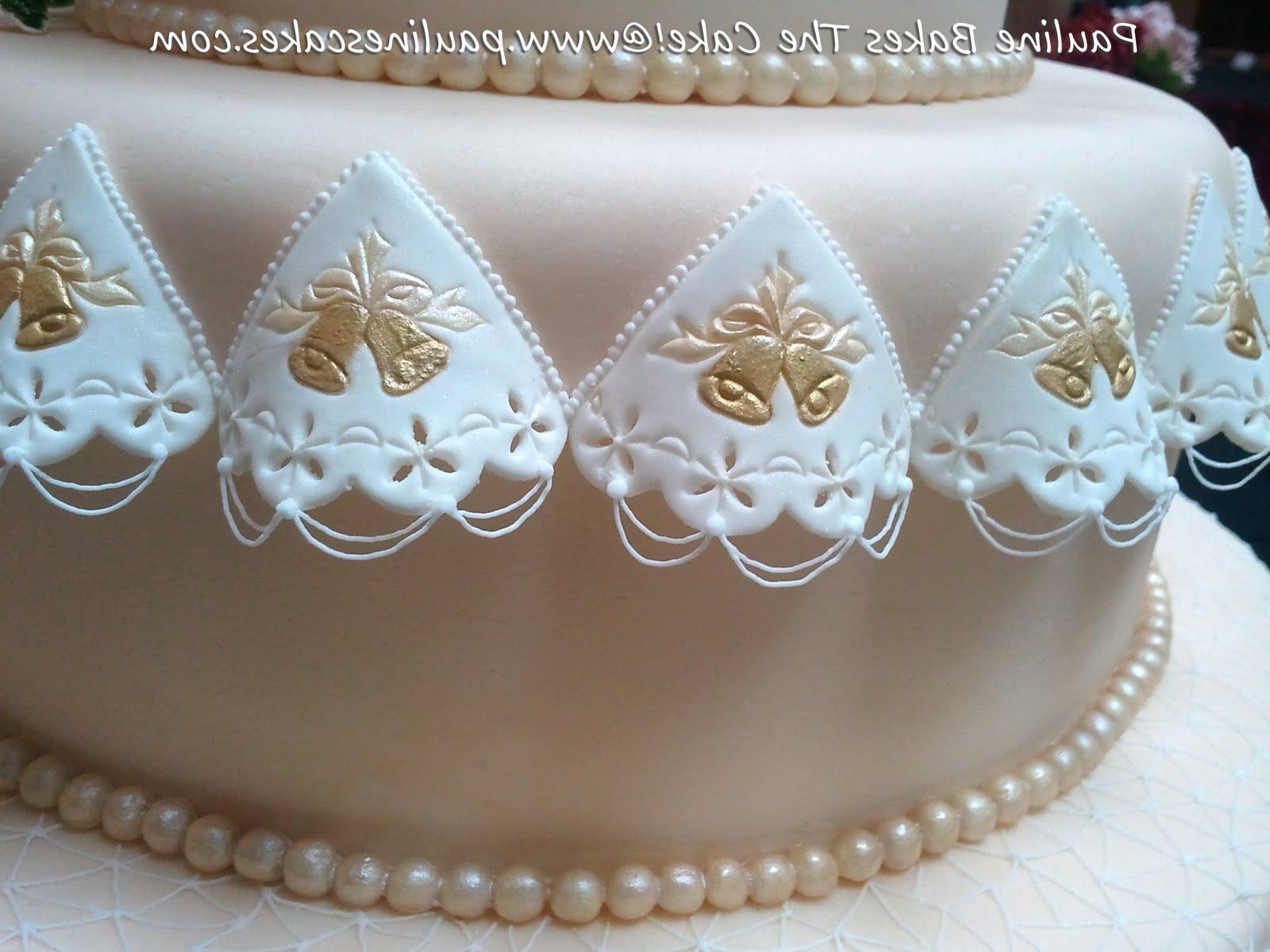 Embossed wedding bell motifs