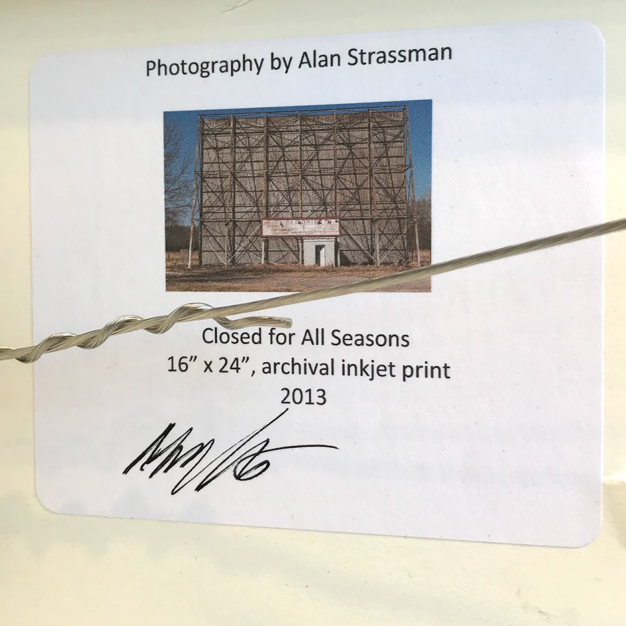 Alan Straussman Signed Photograph