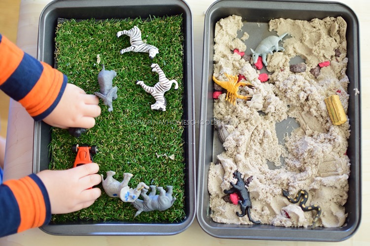 Preschool Animal Habitats using Sensorial Materials