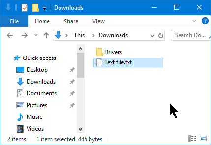 ไฟล์ข้อความใน File Explorer