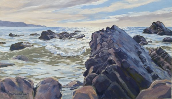 Rocks At Widemouth Bay, Cornwall. Artist Lawrence Dyer