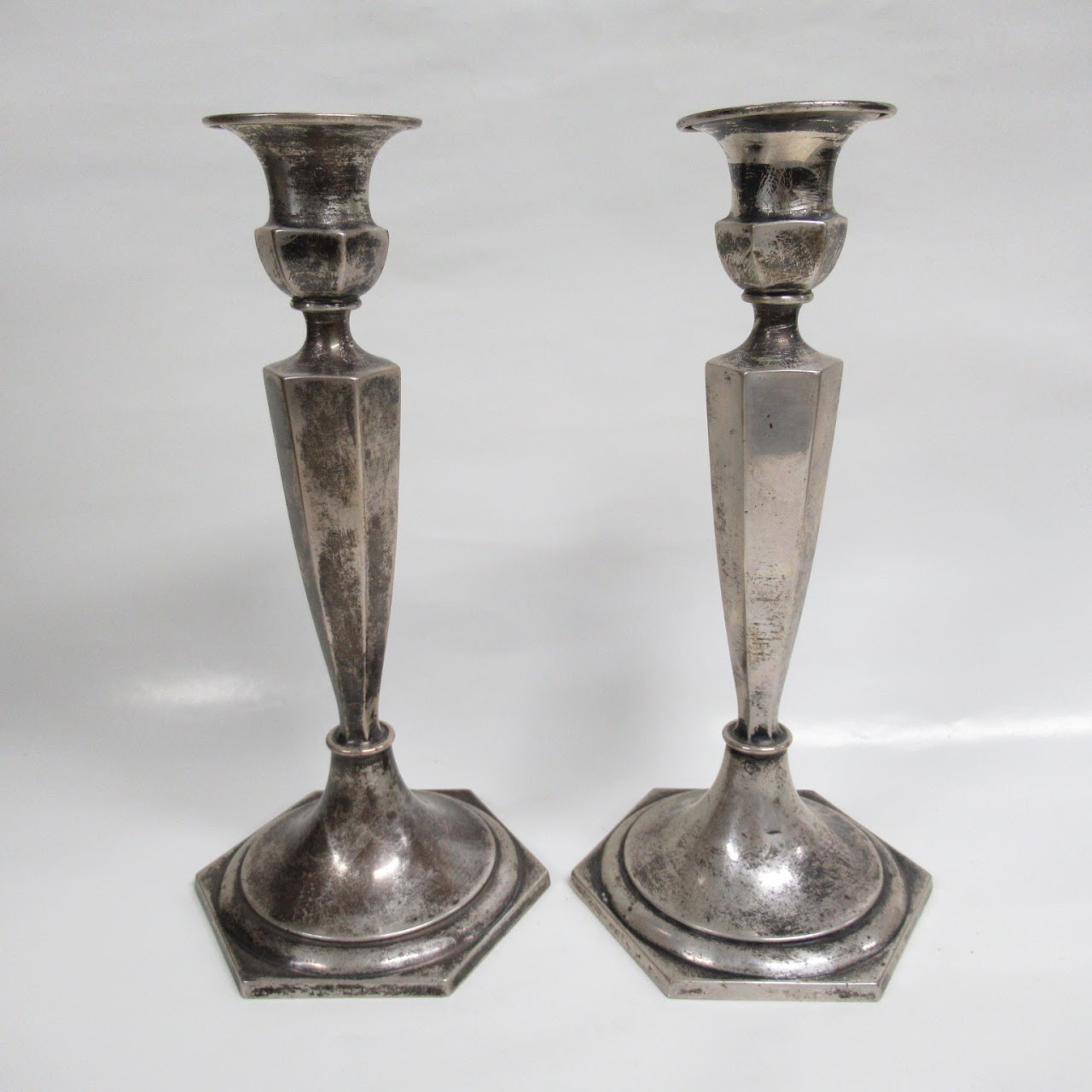 Sterling Silver 9.5" J. Caldwell & Co. Candlestick Pair