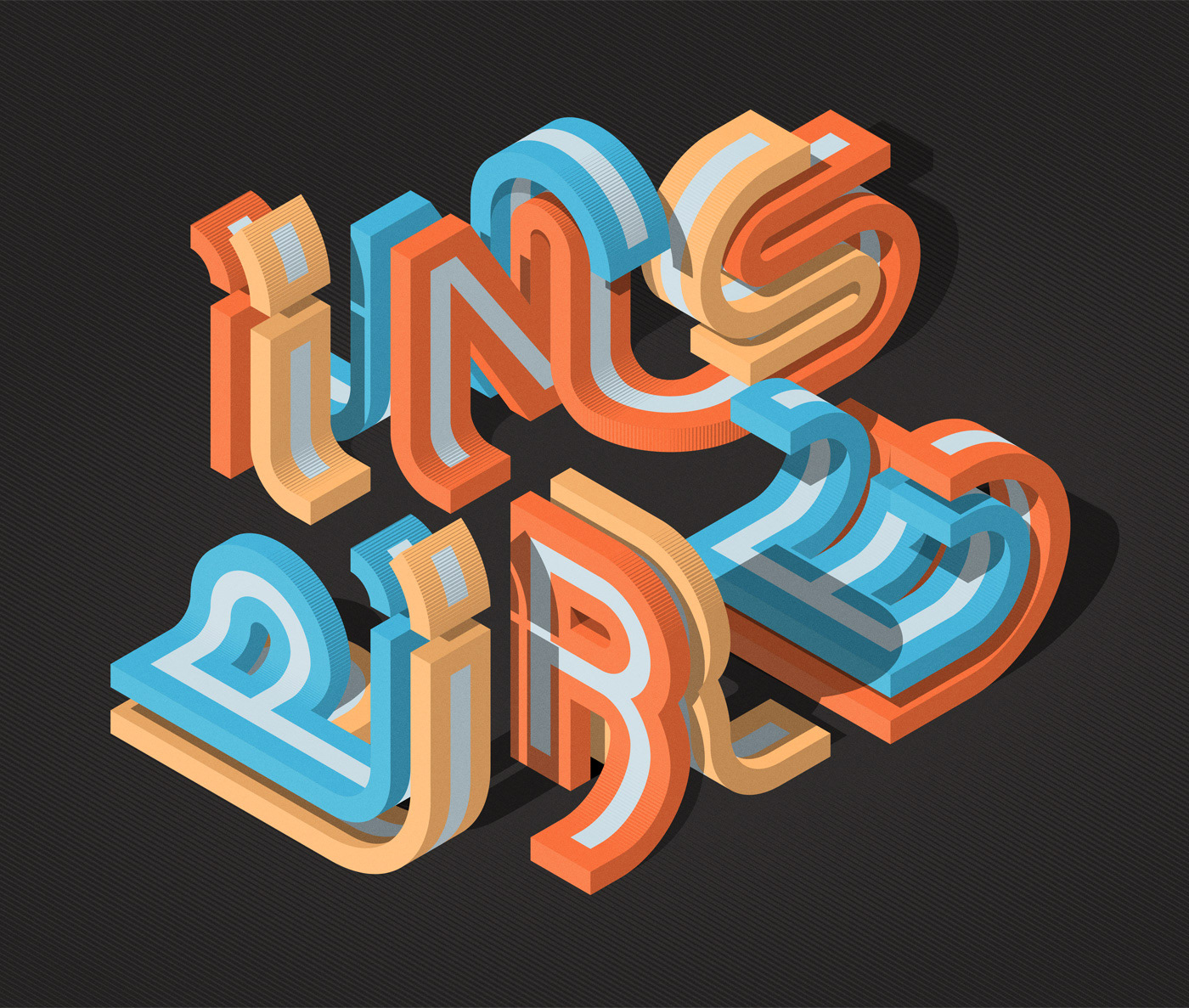 colour Illustrator Isometric lettering type typedesign typography   vector font design