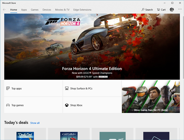 De Microsoft Store van Windows 10