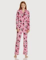 <br />Disney Women's Pink Minnie Mouse Print Pajama Set
