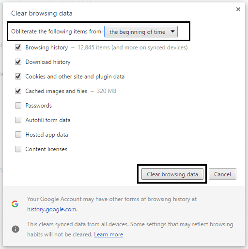 borrar datos de navegación en google chrome