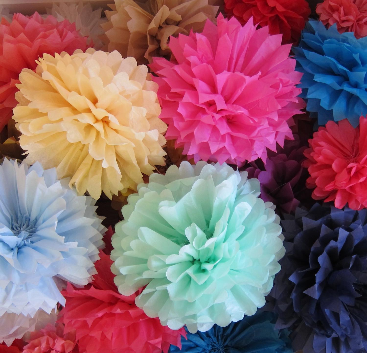 9 tissue Pom Poms - Pick your