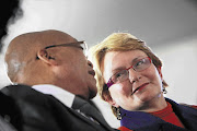 President Jacob Zuma and DA leader Helen Zille  File photo.