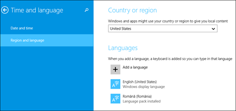 Windows 8, Windows 8.1, Lingua di input da tastiera, aggiungi, rimuovi