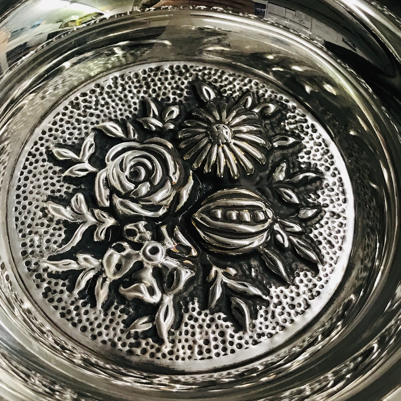 Sterling Silver Repousse Footed Bowl