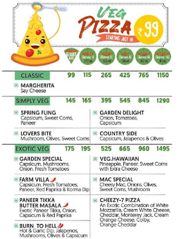 La Pino'z Pizza menu 