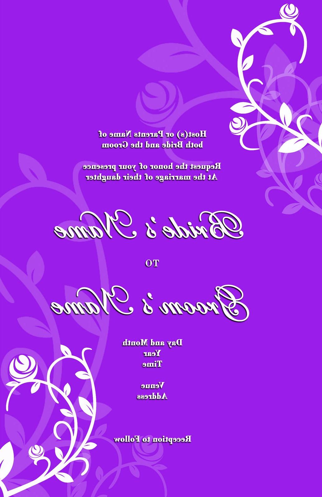 blank wedding invitation