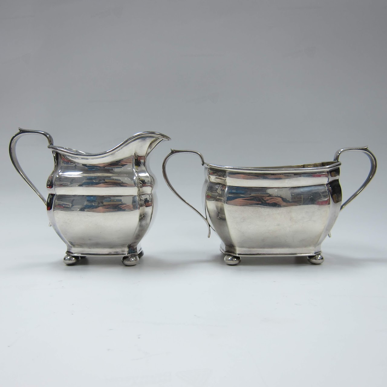 C J Vander Silver Plate Sugar Bow & Creamer