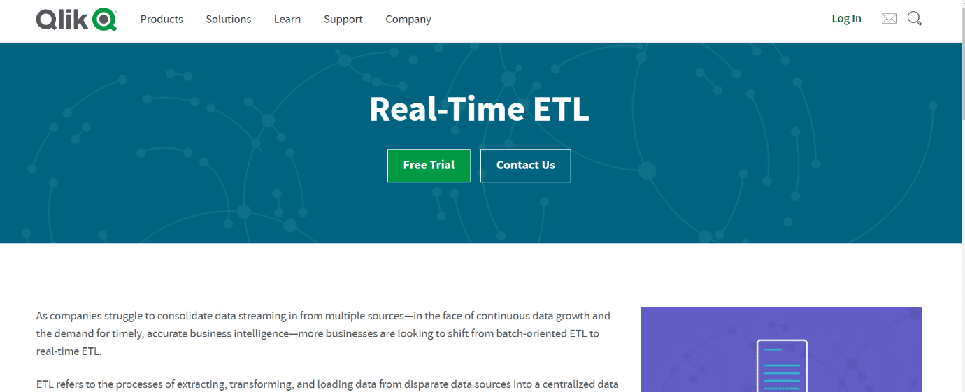 ETL en tiempo real de Qlik